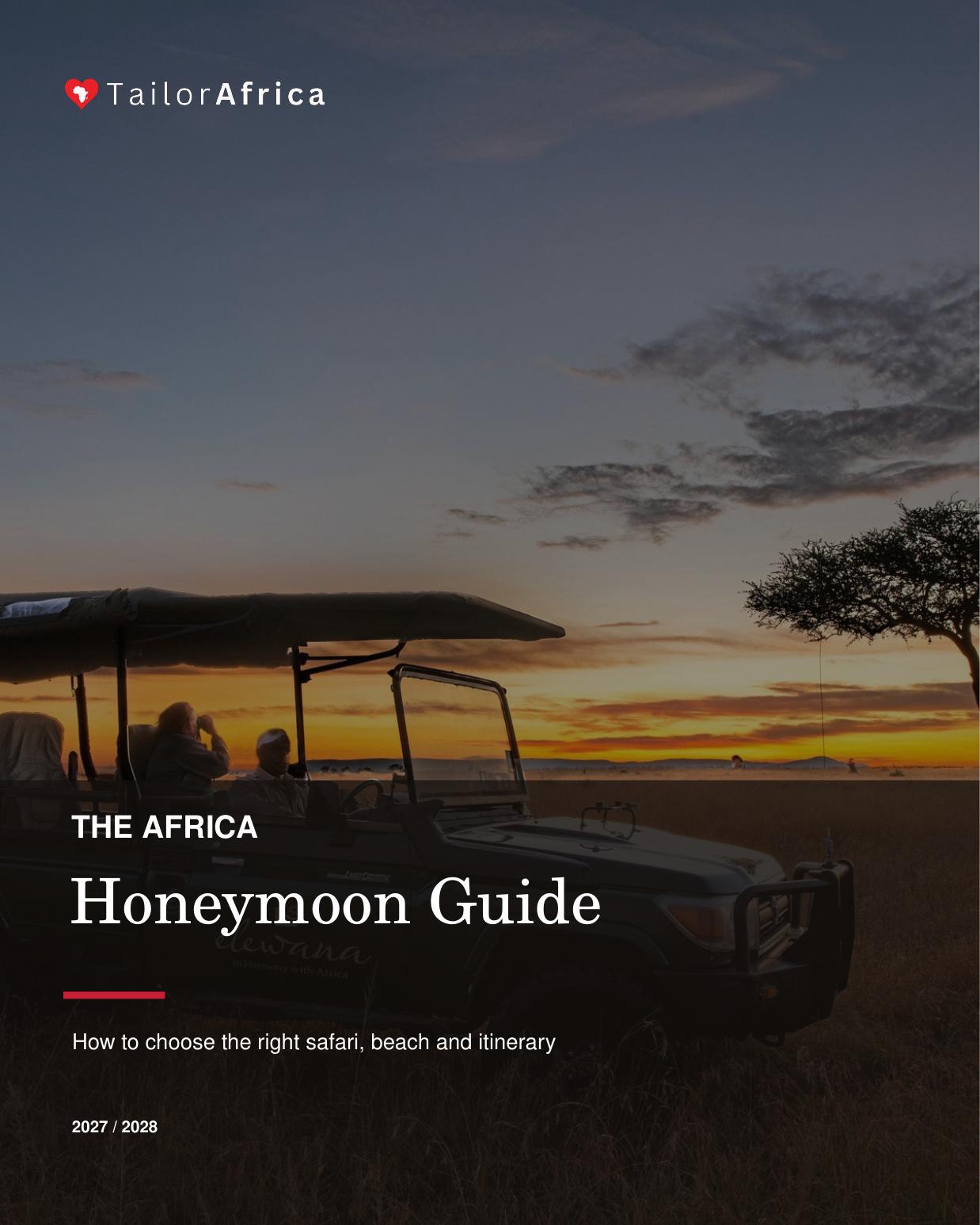 The TailorAfrica Africa Honeymoon Guide 2027-2028 cover